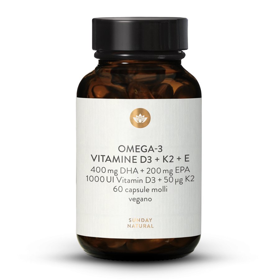 Omega 3 + D, K2, E